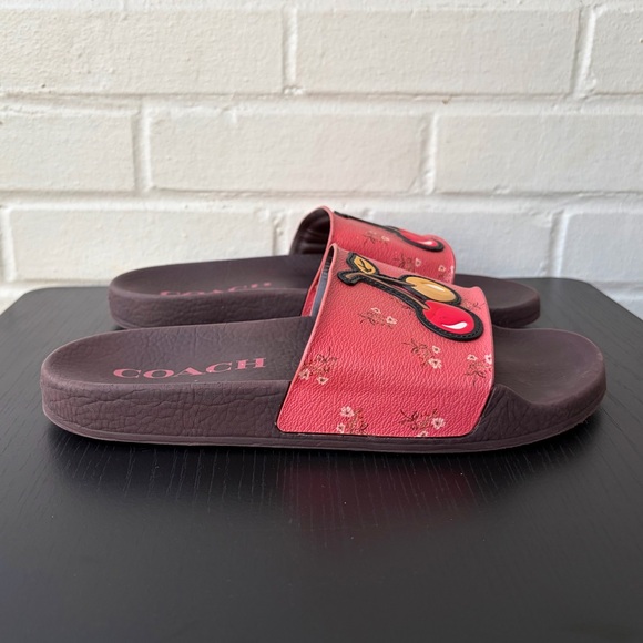 Coach Udele Sport Slides with Limited Edition Cherry Print Detail, SZ 7 🍒 - Picture 4 of 8